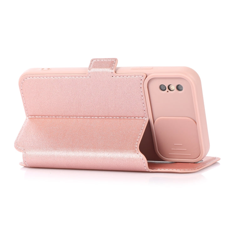 For iPhone X / XS Push Window Double Buckle PU + Silicone Horizontal Flip Leather Case with Holder & Card Slot