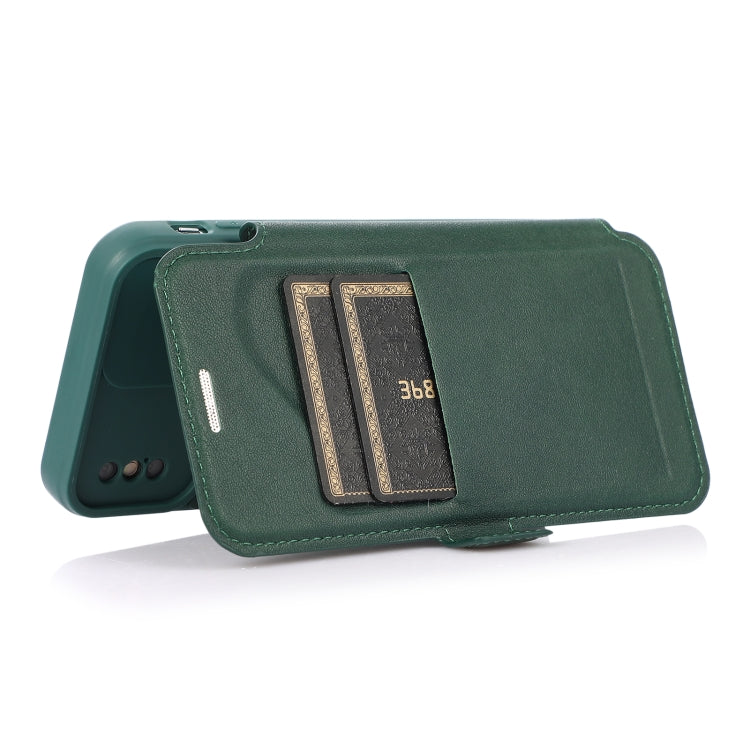 For iPhone X / XS Push Window Double Buckle PU + Silicone Horizontal Flip Leather Case with Holder & Card Slot