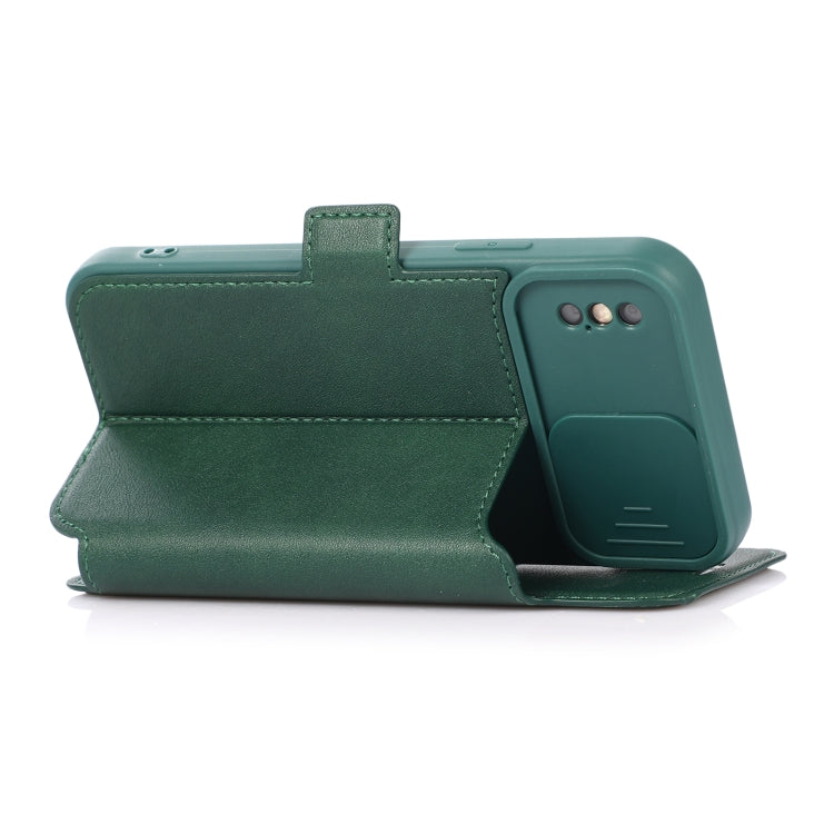 For iPhone X / XS Push Window Double Buckle PU + Silicone Horizontal Flip Leather Case with Holder & Card Slot