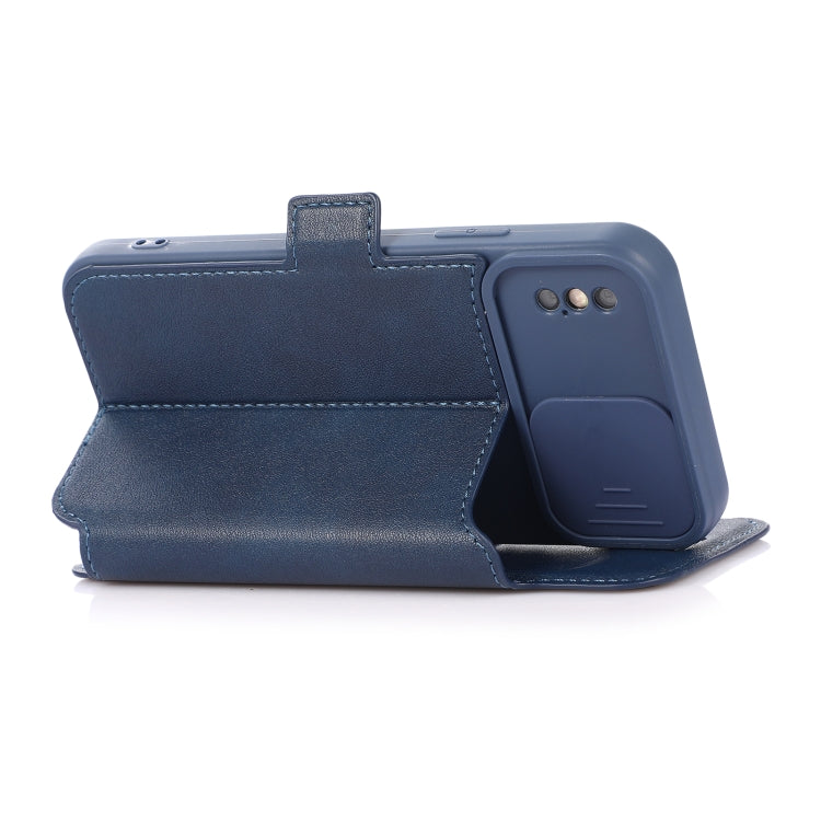For iPhone X / XS Push Window Double Buckle PU + Silicone Horizontal Flip Leather Case with Holder & Card Slot