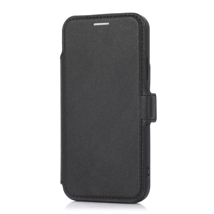 For iPhone X / XS Push Window Double Buckle PU + Silicone Horizontal Flip Leather Case with Holder & Card Slot