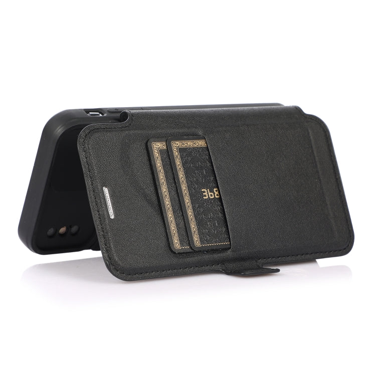 For iPhone X / XS Push Window Double Buckle PU + Silicone Horizontal Flip Leather Case with Holder & Card Slot