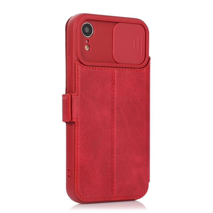 For iPhone XR Push Window Double Buckle PU + Silicone Horizontal Flip Leather Case with Holder & Card Slot