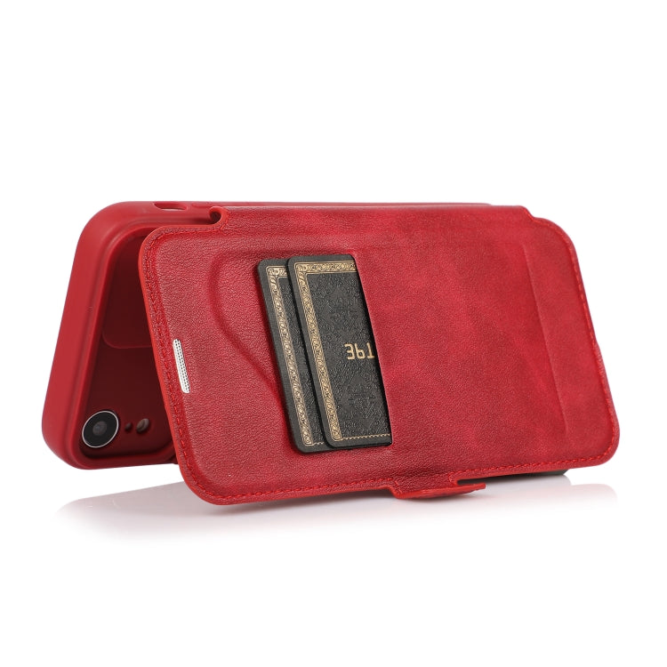 For iPhone XR Push Window Double Buckle PU + Silicone Horizontal Flip Leather Case with Holder & Card Slot