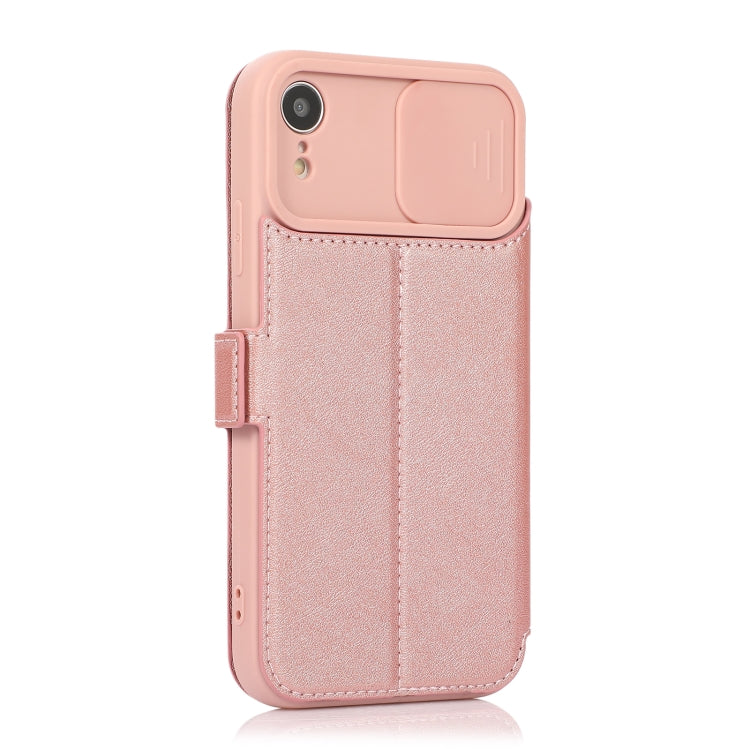 For iPhone XR Push Window Double Buckle PU + Silicone Horizontal Flip Leather Case with Holder & Card Slot