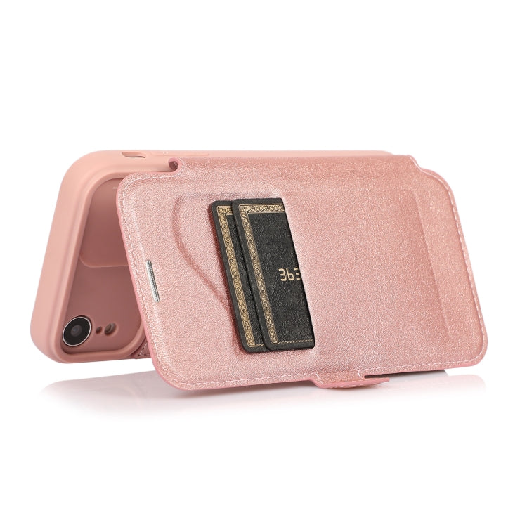 For iPhone XR Push Window Double Buckle PU + Silicone Horizontal Flip Leather Case with Holder & Card Slot