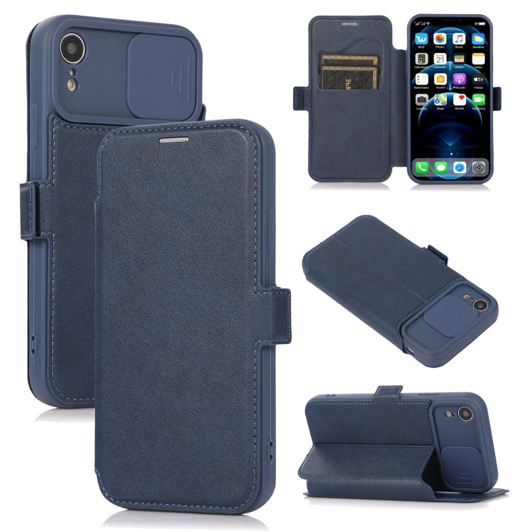 For iPhone XR Push Window Double Buckle PU + Silicone Horizontal Flip Leather Case with Holder & Card Slot