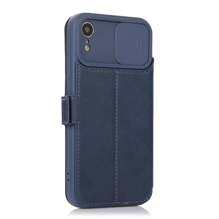 For iPhone XR Push Window Double Buckle PU + Silicone Horizontal Flip Leather Case with Holder & Card Slot