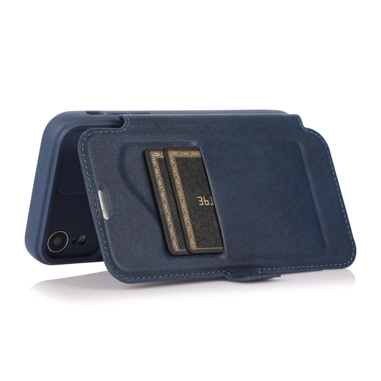 For iPhone XR Push Window Double Buckle PU + Silicone Horizontal Flip Leather Case with Holder & Card Slot