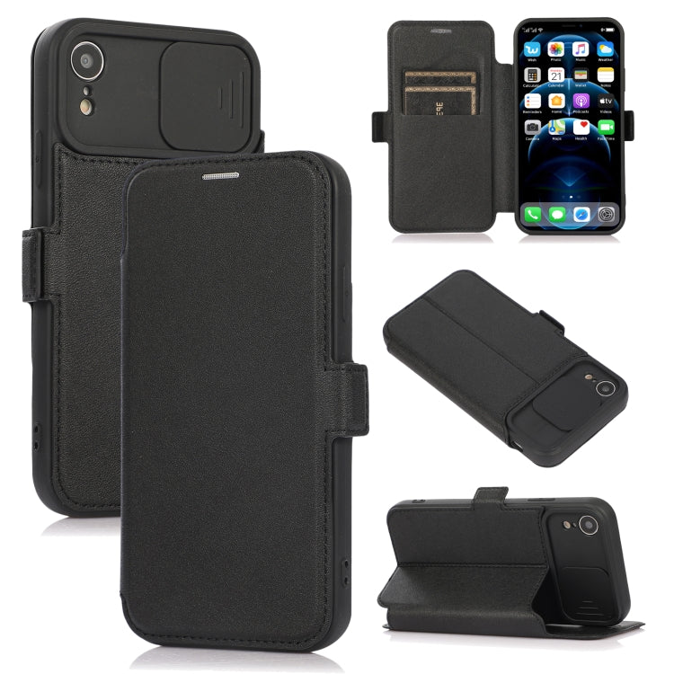 For iPhone XR Push Window Double Buckle PU + Silicone Horizontal Flip Leather Case with Holder & Card Slot