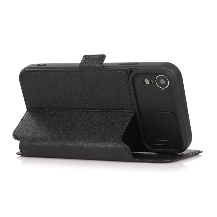 For iPhone XR Push Window Double Buckle PU + Silicone Horizontal Flip Leather Case with Holder & Card Slot