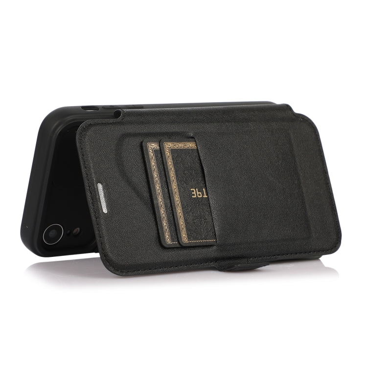 For iPhone XR Push Window Double Buckle PU + Silicone Horizontal Flip Leather Case with Holder & Card Slot