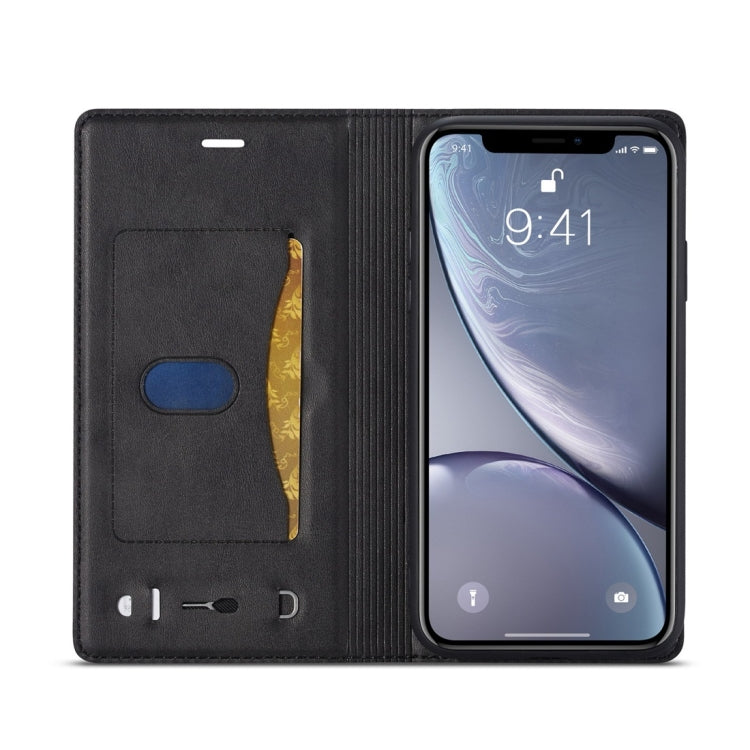 For iPhone XR LC.IMEEKE LC-001 Series PU + TPU Color Matching Frosted Horizontal Flip Leather Case with Holder & Card Slot