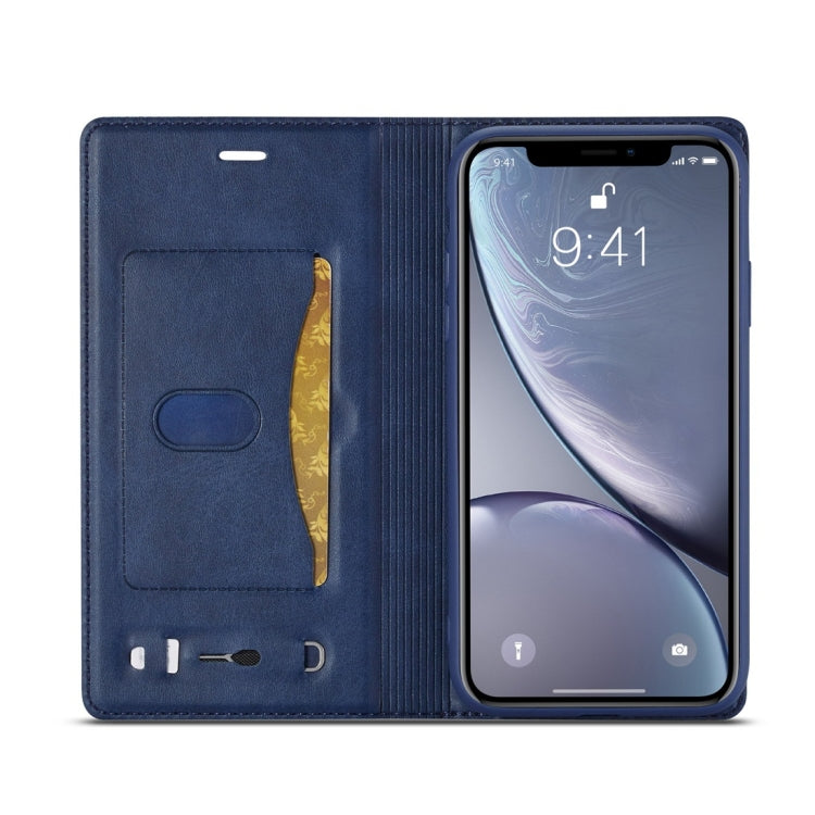For iPhone XR LC.IMEEKE LC-001 Series PU + TPU Color Matching Frosted Horizontal Flip Leather Case with Holder & Card Slot