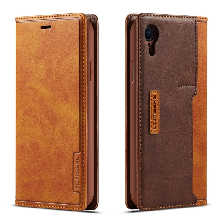 For iPhone XR LC.IMEEKE LC-001 Series PU + TPU Color Matching Frosted Horizontal Flip Leather Case with Holder & Card Slot