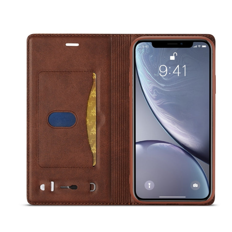 For iPhone XR LC.IMEEKE LC-001 Series PU + TPU Color Matching Frosted Horizontal Flip Leather Case with Holder & Card Slot