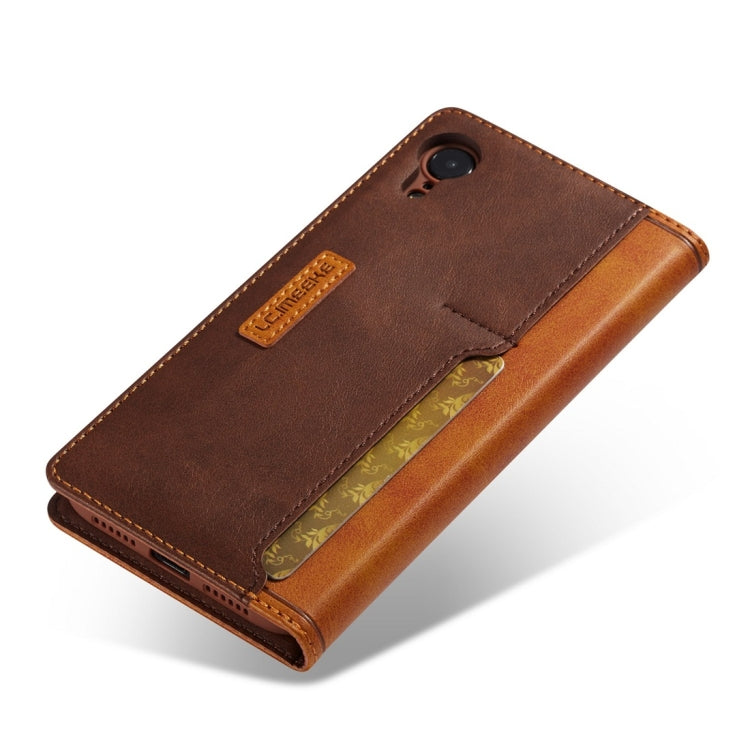 For iPhone XR LC.IMEEKE LC-001 Series PU + TPU Color Matching Frosted Horizontal Flip Leather Case with Holder & Card Slot