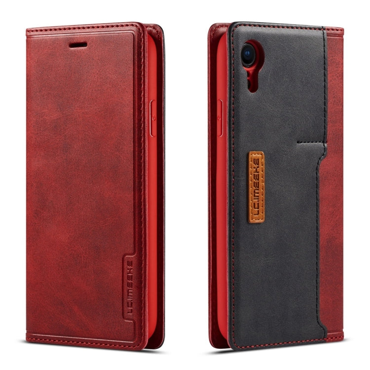 For iPhone XR LC.IMEEKE LC-001 Series PU + TPU Color Matching Frosted Horizontal Flip Leather Case with Holder & Card Slot