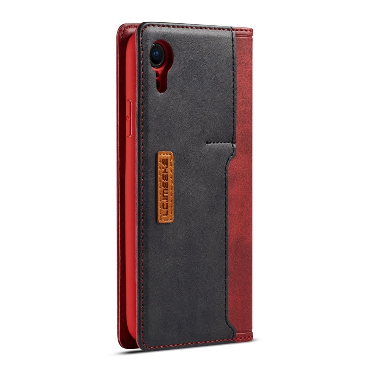 For iPhone XR LC.IMEEKE LC-001 Series PU + TPU Color Matching Frosted Horizontal Flip Leather Case with Holder & Card Slot