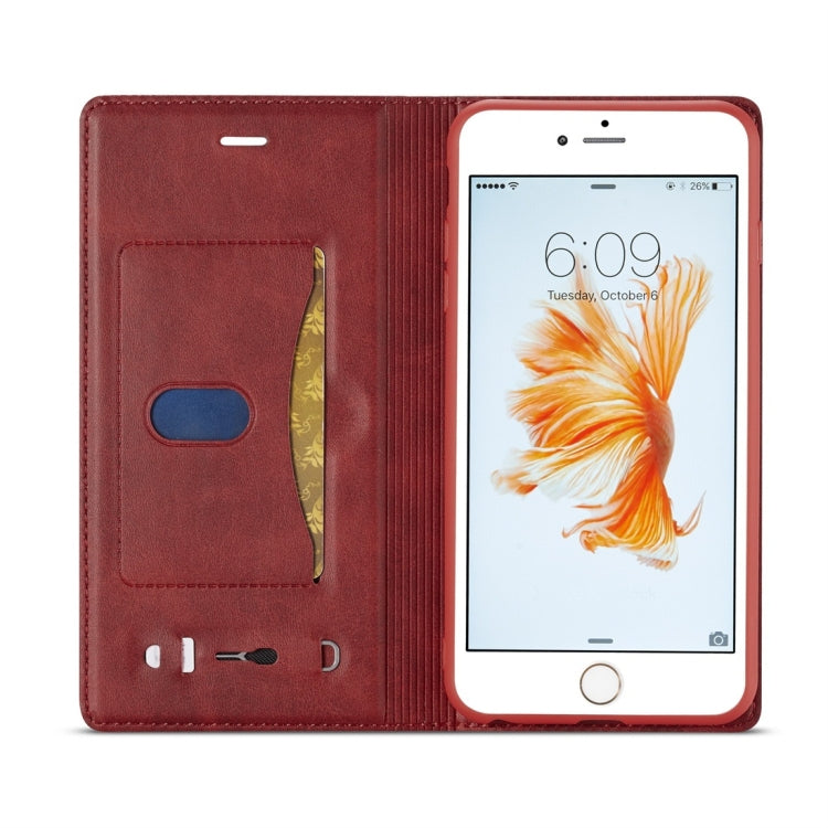 For iPhone 6 / 6s LC.IMEEKE LC-001 Series PU + TPU Color Matching Frosted Horizontal Flip Leather Case with Holder & Card Slot