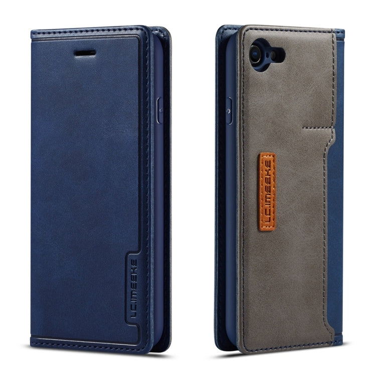 For iPhone 7 / 8 LC.IMEEKE LC-001 Series PU + TPU Color Matching Frosted Horizontal Flip Leather Case with Holder & Card Slot