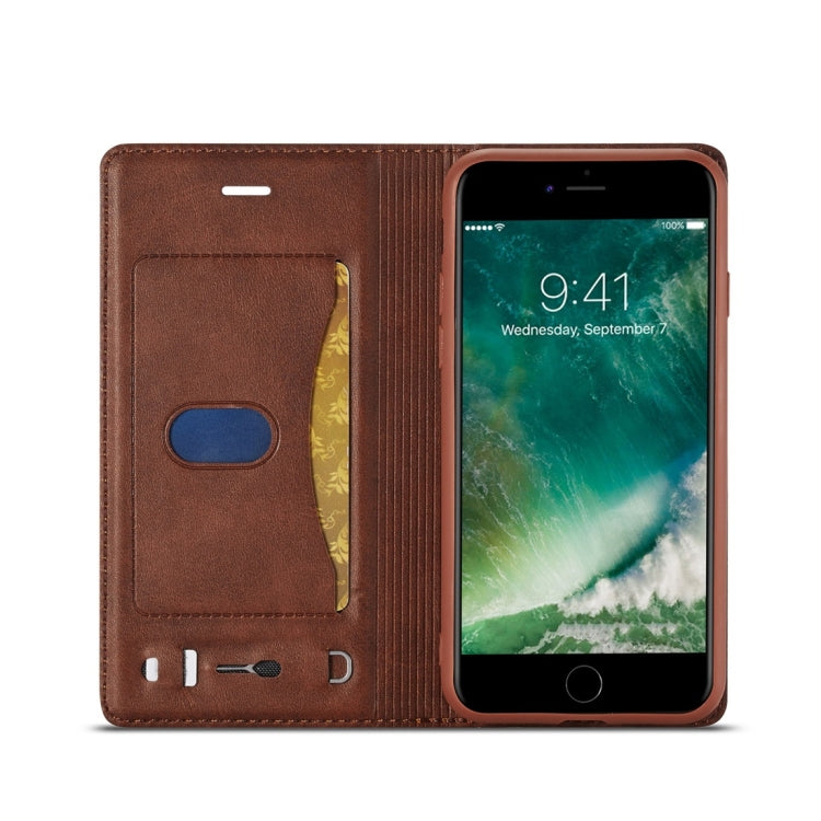 For iPhone 7 / 8 LC.IMEEKE LC-001 Series PU + TPU Color Matching Frosted Horizontal Flip Leather Case with Holder & Card Slot
