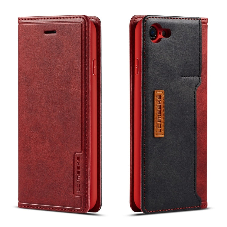For iPhone 7 / 8 LC.IMEEKE LC-001 Series PU + TPU Color Matching Frosted Horizontal Flip Leather Case with Holder & Card Slot