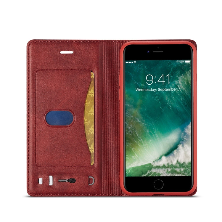 For iPhone 7 / 8 LC.IMEEKE LC-001 Series PU + TPU Color Matching Frosted Horizontal Flip Leather Case with Holder & Card Slot