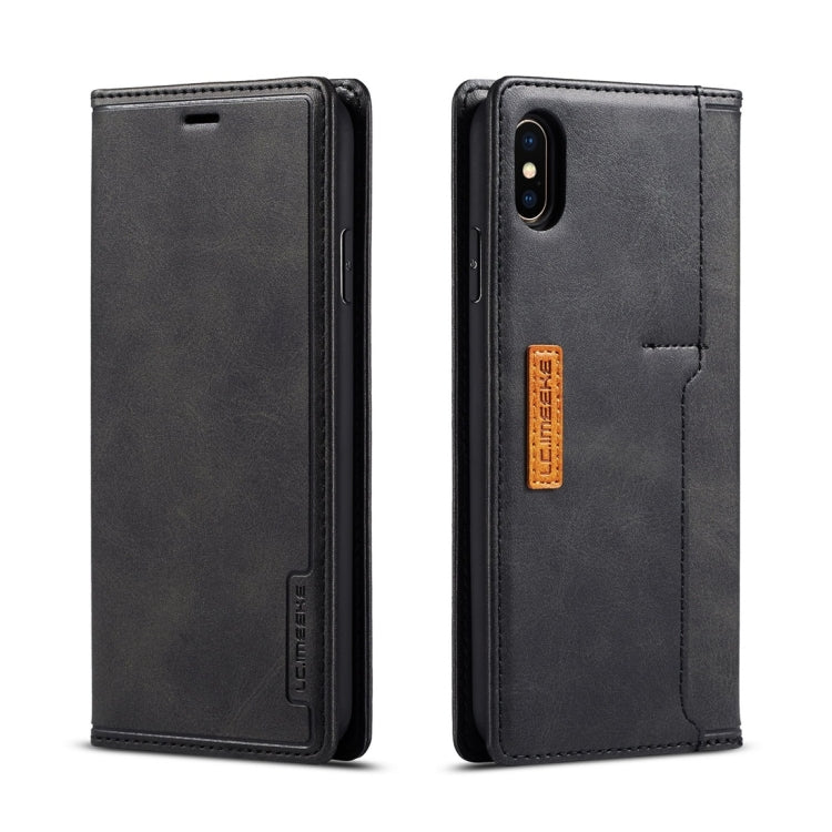 For iPhone X / XS LC.IMEEKE LC-001 Series PU + TPU Color Matching Frosted Horizontal Flip Leather Case with Holder & Card Slot