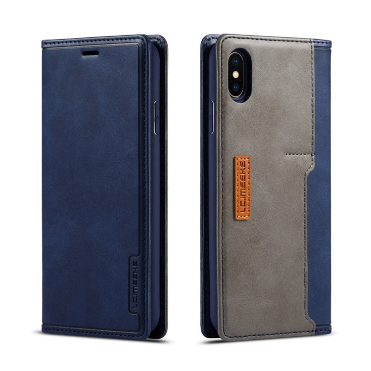For iPhone X / XS LC.IMEEKE LC-001 Series PU + TPU Color Matching Frosted Horizontal Flip Leather Case with Holder & Card Slot