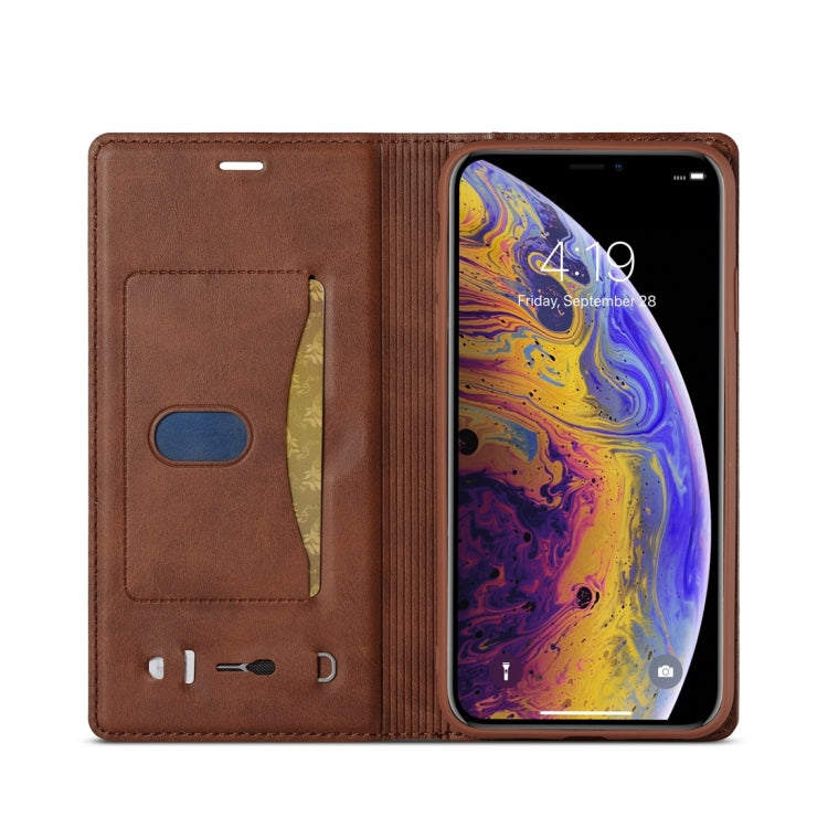 For iPhone X / XS LC.IMEEKE LC-001 Series PU + TPU Color Matching Frosted Horizontal Flip Leather Case with Holder & Card Slot