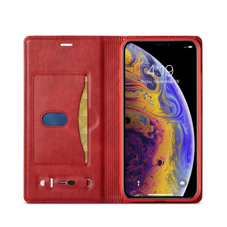 For iPhone X / XS LC.IMEEKE LC-001 Series PU + TPU Color Matching Frosted Horizontal Flip Leather Case with Holder & Card Slot