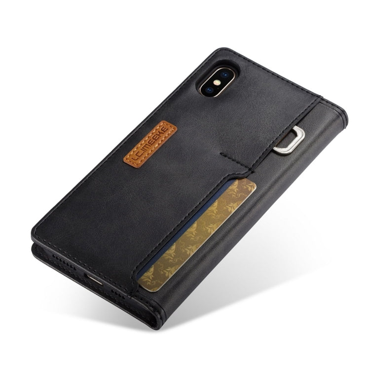 For iPhone XS Max LC.IMEEKE LC-001 Series PU + TPU Color Matching Frosted Horizontal Flip Leather Case with Holder & Card Slot