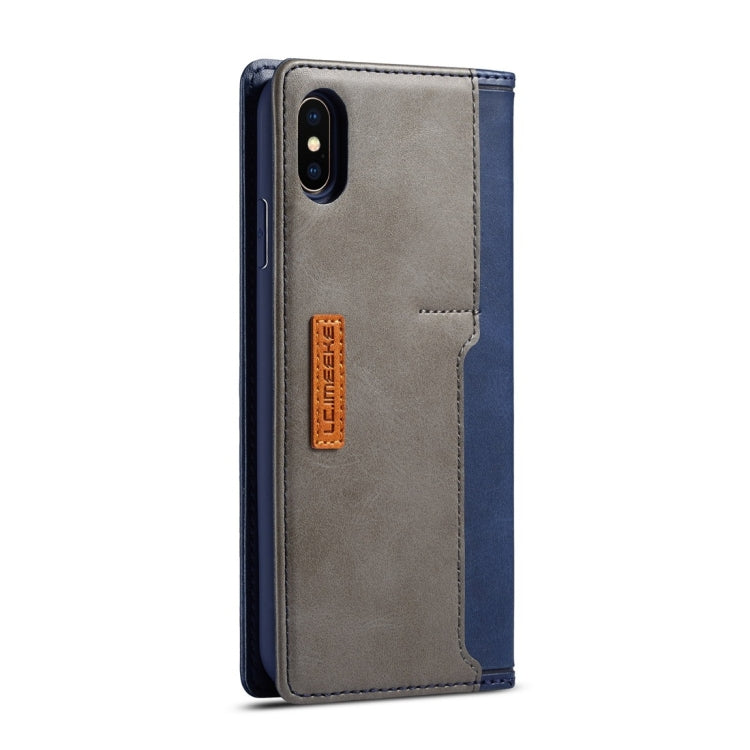 For iPhone XS Max LC.IMEEKE LC-001 Series PU + TPU Color Matching Frosted Horizontal Flip Leather Case with Holder & Card Slot