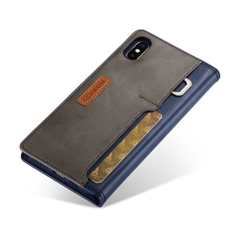 For iPhone XS Max LC.IMEEKE LC-001 Series PU + TPU Color Matching Frosted Horizontal Flip Leather Case with Holder & Card Slot