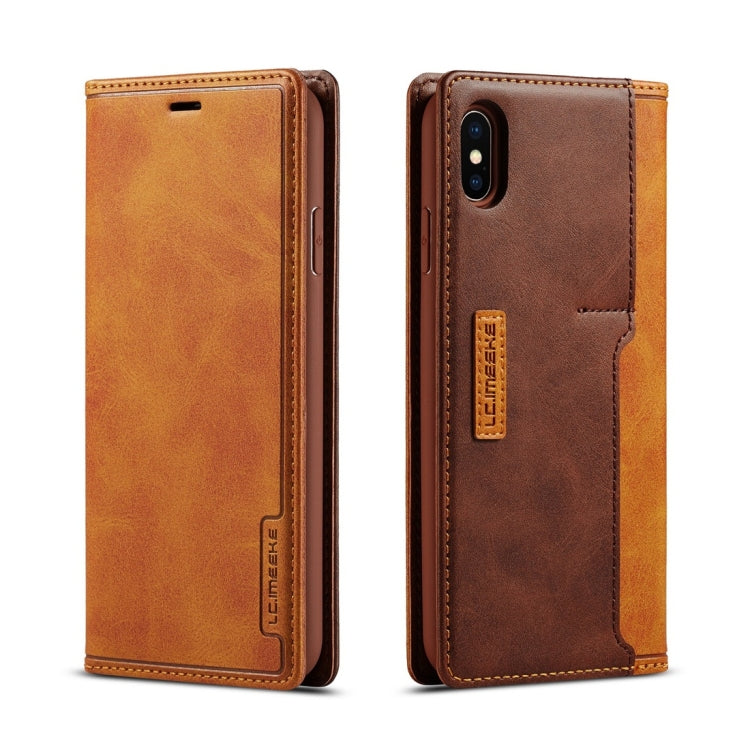 For iPhone XS Max LC.IMEEKE LC-001 Series PU + TPU Color Matching Frosted Horizontal Flip Leather Case with Holder & Card Slot