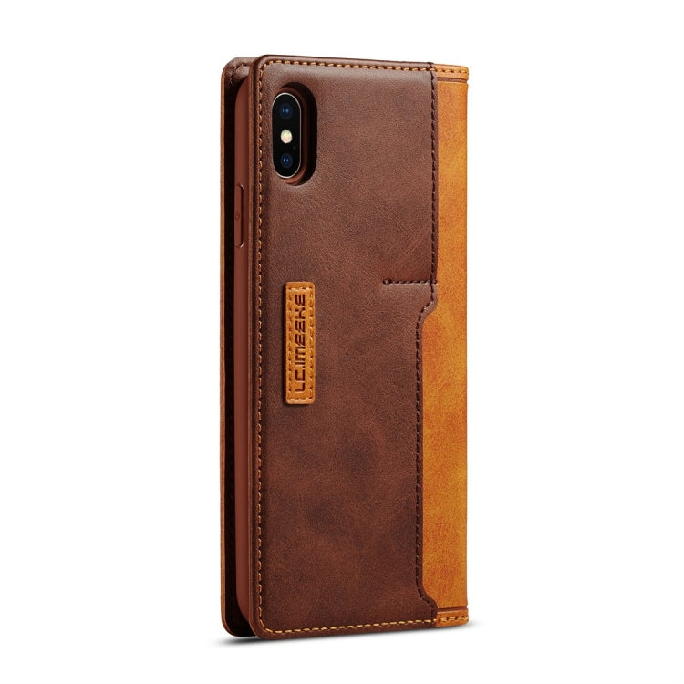 For iPhone XS Max LC.IMEEKE LC-001 Series PU + TPU Color Matching Frosted Horizontal Flip Leather Case with Holder & Card Slot