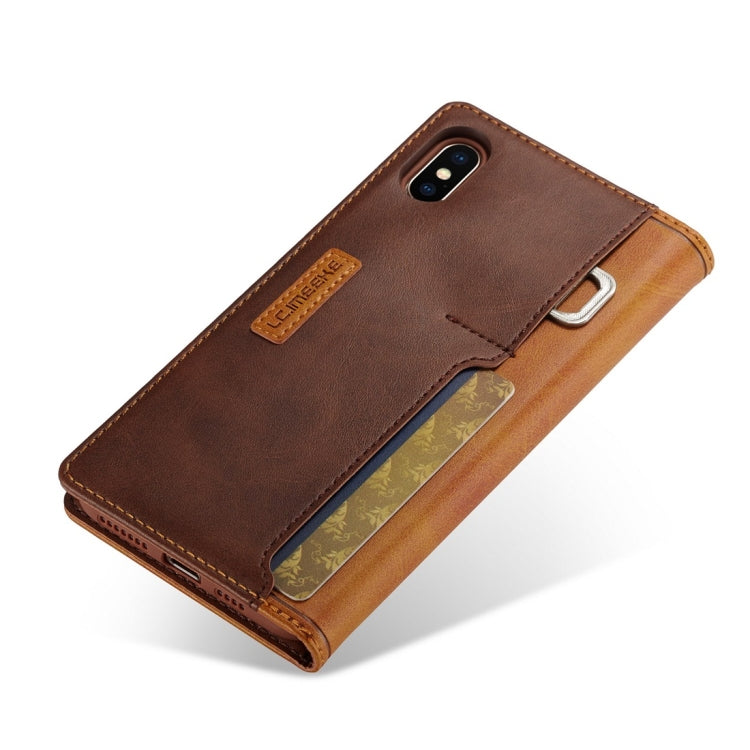 For iPhone XS Max LC.IMEEKE LC-001 Series PU + TPU Color Matching Frosted Horizontal Flip Leather Case with Holder & Card Slot