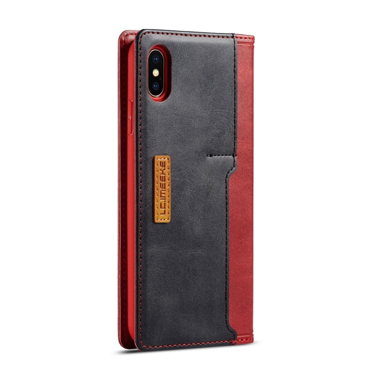 For iPhone XS Max LC.IMEEKE LC-001 Series PU + TPU Color Matching Frosted Horizontal Flip Leather Case with Holder & Card Slot