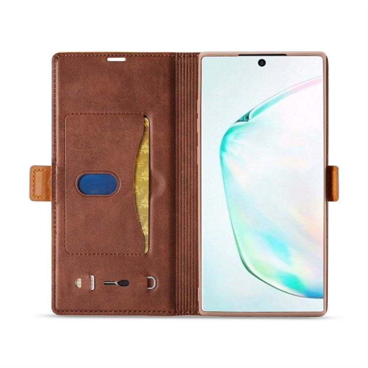 For Galaxy Note 10+ LC.IMEEKE LC-001 Series PU + TPU Color Matching Frosted Horizontal Flip Leather Case with Holder & Card Slot