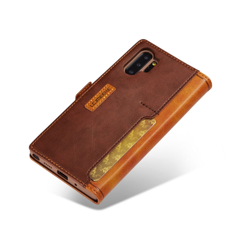 For Galaxy Note 10+ LC.IMEEKE LC-001 Series PU + TPU Color Matching Frosted Horizontal Flip Leather Case with Holder & Card Slot