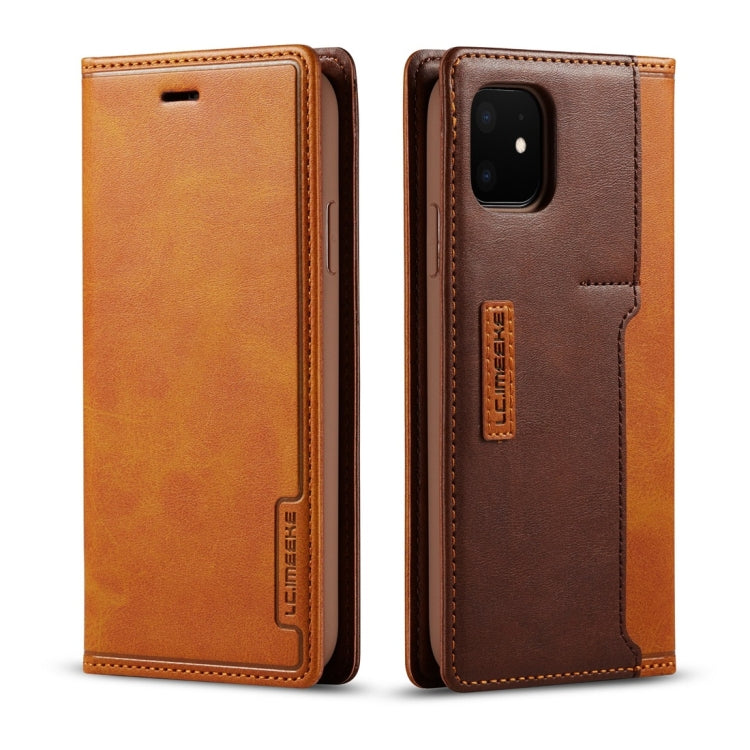 For iPhone 11 LC.IMEEKE LC-001 Series PU + TPU Color Matching Frosted Horizontal Flip Leather Case with Holder & Card Slot