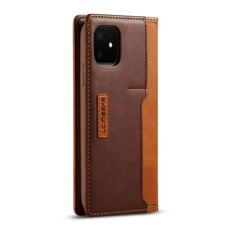 For iPhone 11 LC.IMEEKE LC-001 Series PU + TPU Color Matching Frosted Horizontal Flip Leather Case with Holder & Card Slot