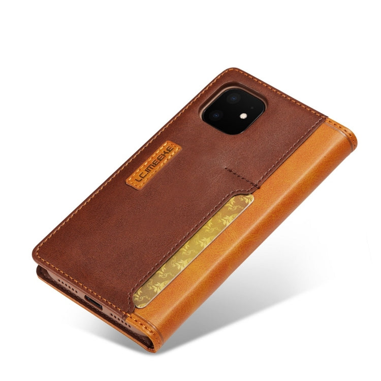 For iPhone 11 LC.IMEEKE LC-001 Series PU + TPU Color Matching Frosted Horizontal Flip Leather Case with Holder & Card Slot