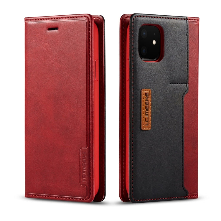 For iPhone 11 LC.IMEEKE LC-001 Series PU + TPU Color Matching Frosted Horizontal Flip Leather Case with Holder & Card Slot
