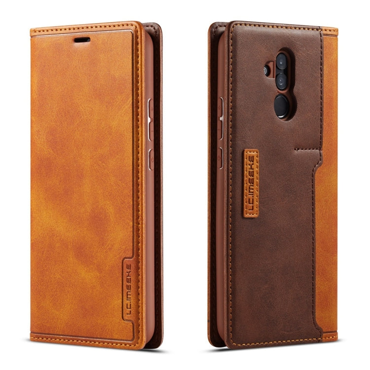 For Huawei Mate 20 Lite LC.IMEEKE LC-001 Series PU + TPU Color Matching Frosted Horizontal Flip Leather Case with Holder & Card Slot