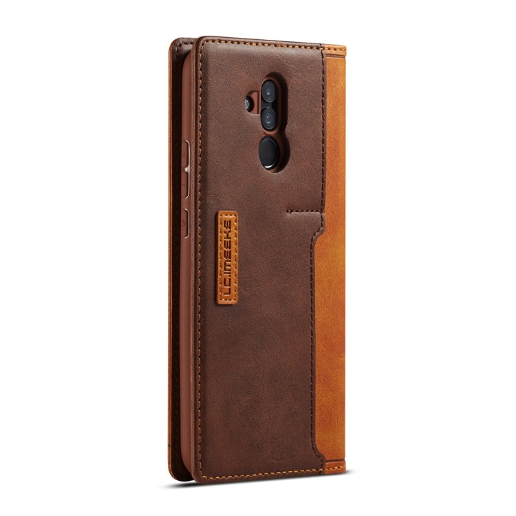 For Huawei Mate 20 Lite LC.IMEEKE LC-001 Series PU + TPU Color Matching Frosted Horizontal Flip Leather Case with Holder & Card Slot