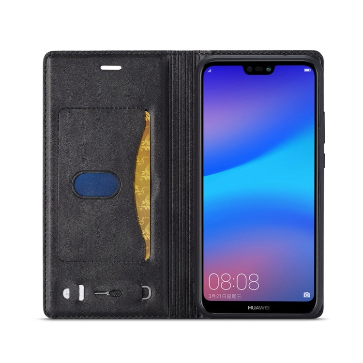 For Huawei P20 Lite LC.IMEEKE LC-001 Series PU + TPU Color Matching Frosted Horizontal Flip Leather Case with Holder & Card Slot