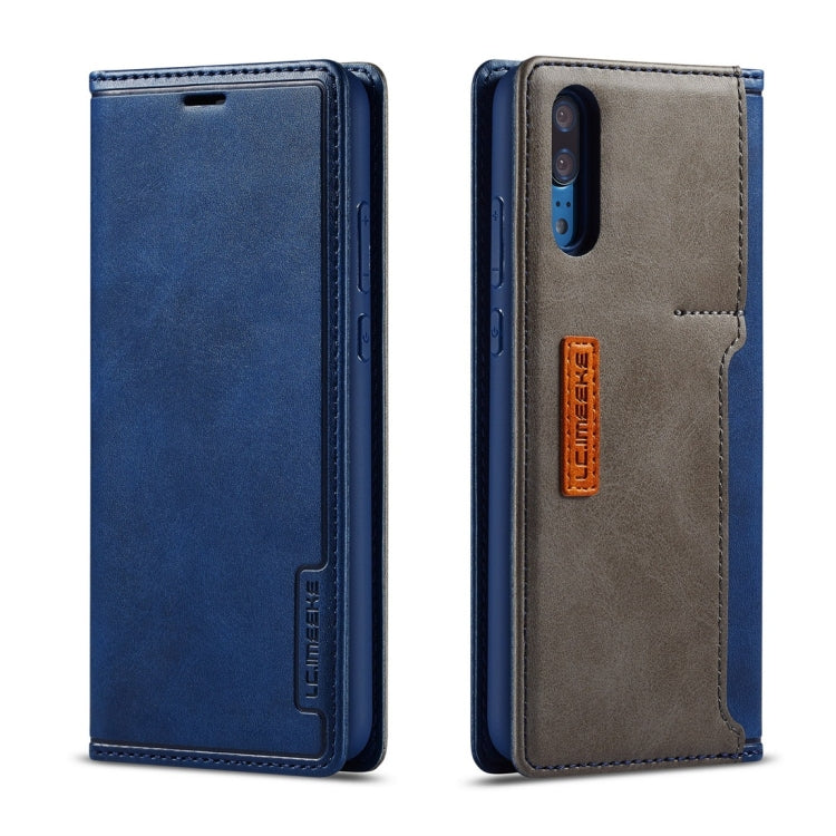 For Huawei P20 LC.IMEEKE LC-001 Series PU + TPU Color Matching Frosted Horizontal Flip Leather Case with Holder & Card Slot