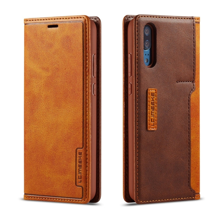 For Huawei P20 LC.IMEEKE LC-001 Series PU + TPU Color Matching Frosted Horizontal Flip Leather Case with Holder & Card Slot